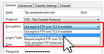 filezilla server setup ftp over tls