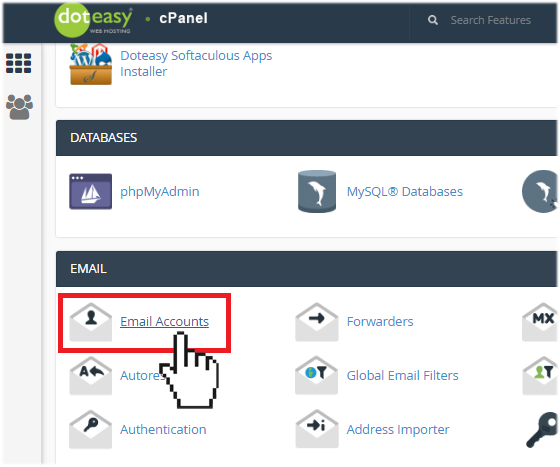 Creating Email Accounts Using Your Add-on Domain | Doteasy Web Hosting ...